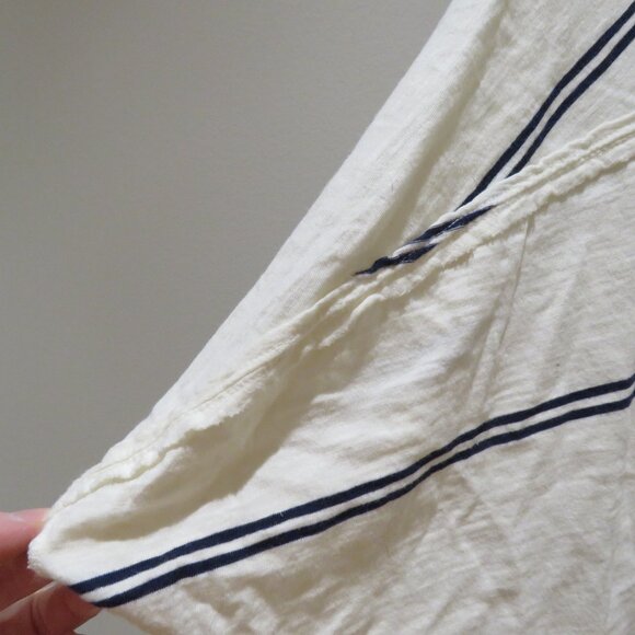 FREE PEOPLE WE THE FREE Jaydon V-Neck Boxy Oversized T Shirt White Black Stripe - Picture 11 of 13